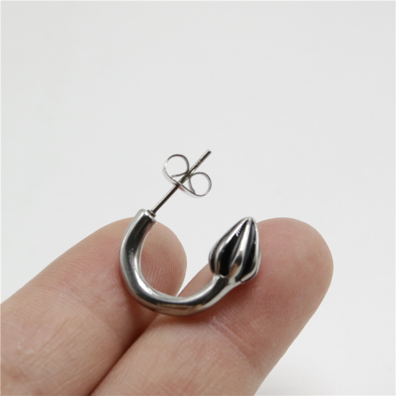 [Ảnh Thật] Bông tai Chrome Heart tròn bạc có bảo hành.