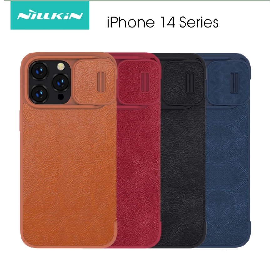 Bao da iPhone 14 Pro/ 14 Pro Max/ iPhone 13 Pro Max hiệu Nillkin Qin (Hàng chính hãng)
