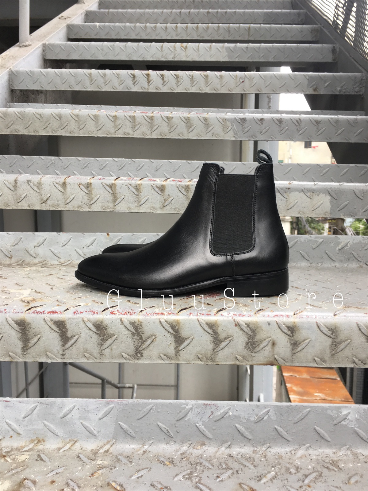 Giày da nam Chelsea Boots da bò thật Đế Phíp Gỗ Plus 2020