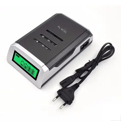 LCD Display With 4 Slots Smart Intelligent Battery Charger For AA / AAA NiCd NiMh Rechargeable Batteries (EU Plug)