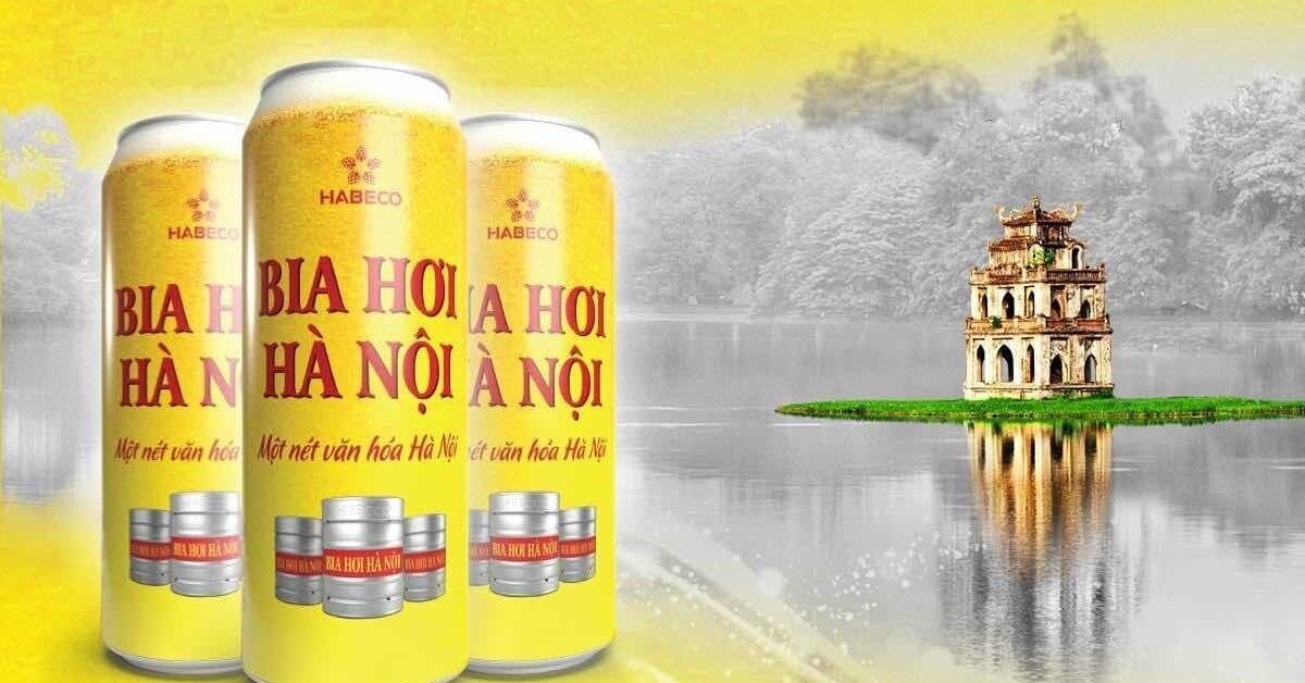 Lốc 6 lon bia hơi hà nội 500ml