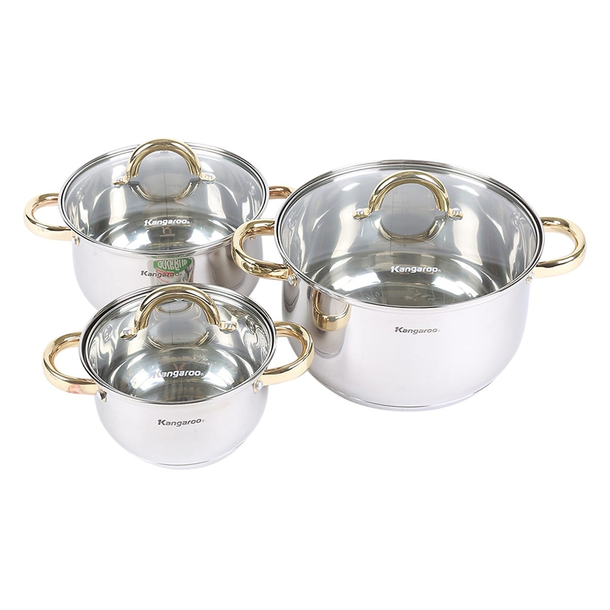 Bộ nồi 3 chiếc inox 5 đáy Kangaroo KG864