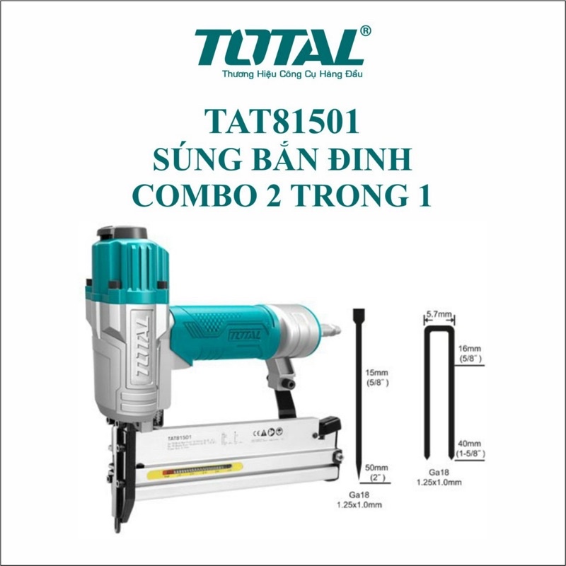 Súng bắn đinh combo 2 trong 1 TOTAL TAT81501