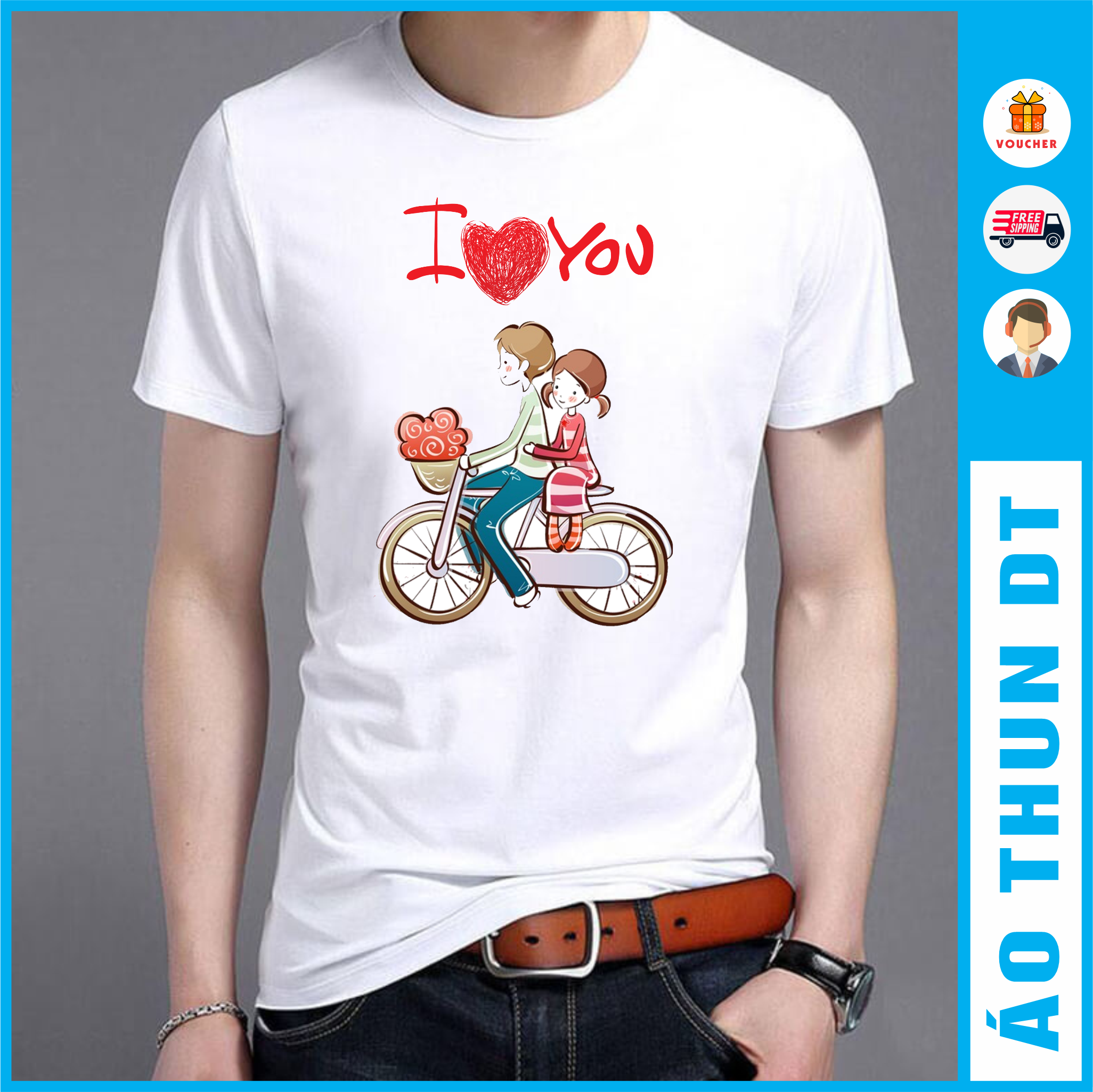 Áo đôi tình yêu - In hình xe đạp - 35K/Cái