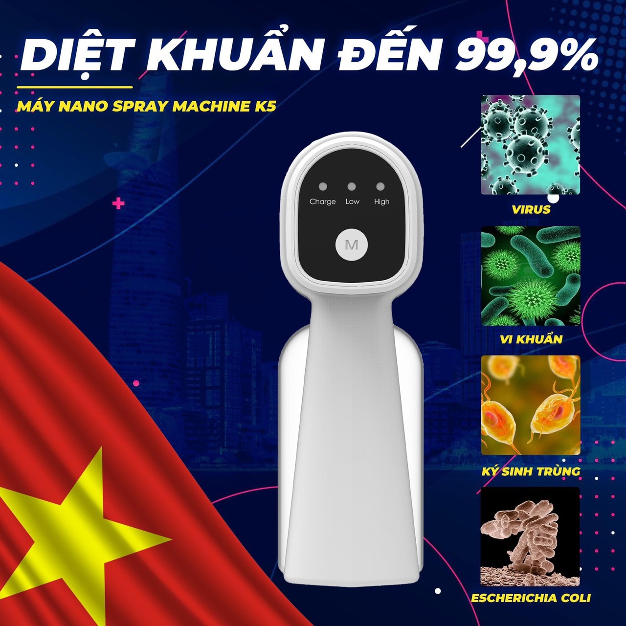 Máy phun xịt khuẩn nano cồn K5