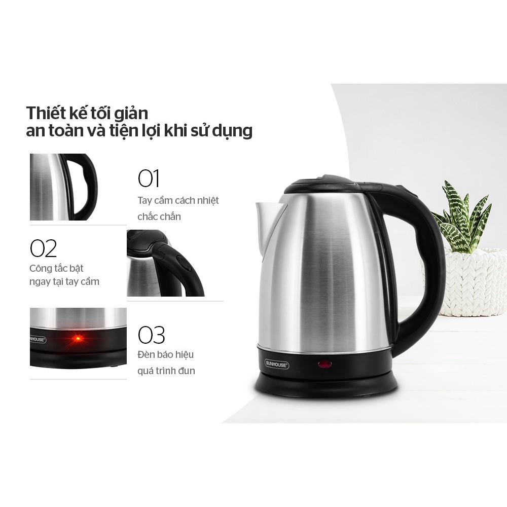 Ấm Siêu Tốc Inox - Bình Đun Siêu Tốc 1.8L