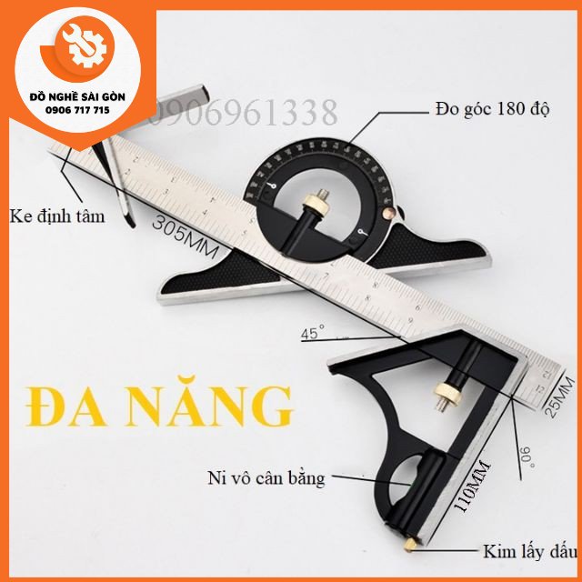 Thước ke góc vuông đa năng 30cm
