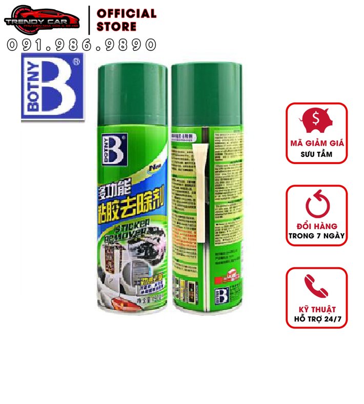 Bình xịt vệ sinh tẩy keo, vết băng dính, nhựa đường bám trên xe Oto