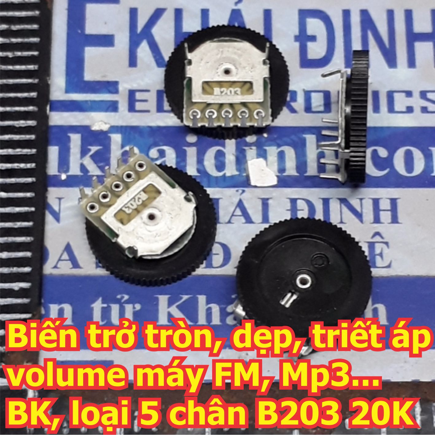 10 cái Biến trở xoay quay triết áp volume tròn máy FM, nghe nhạc BK 5 chân B102 1K B502 5K B103 10K B203 20K B503 50K B104 100K kde6178