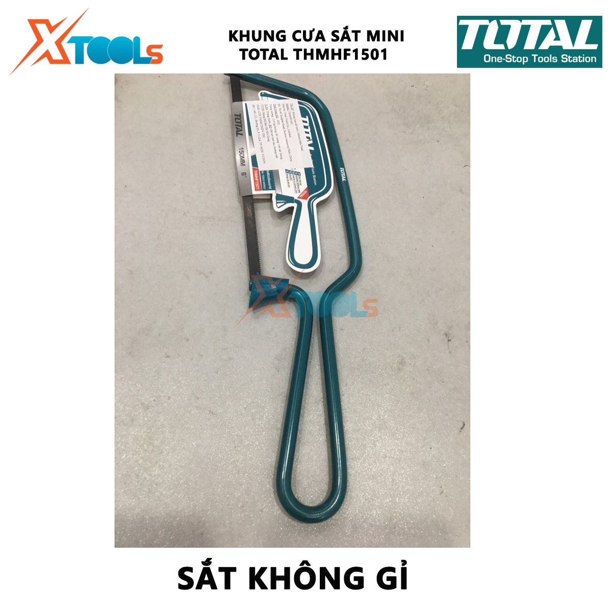 Khung cưa sắt mini Total THMHF1501 | Khung cưa sắt cầm tay kích thước 150mm (6") khung lắp lưỡi cưa, thép cao cấp, chắc chắn