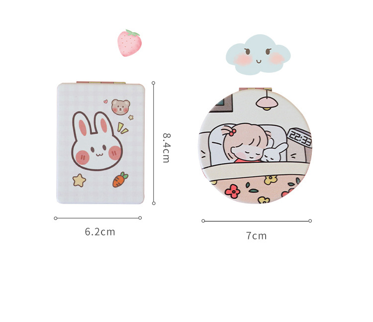 Gương cầm tay mini 2 mặt bỏ túi chắc chắn