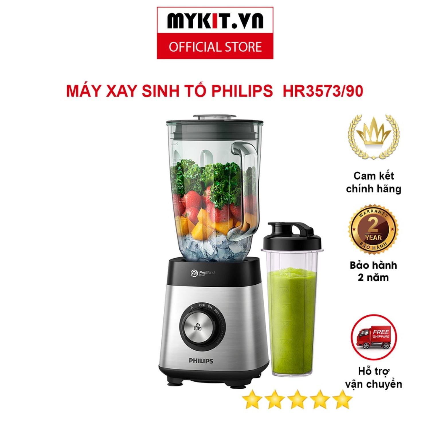 Máy xay sinh tố Philips HR3573, 1000W
