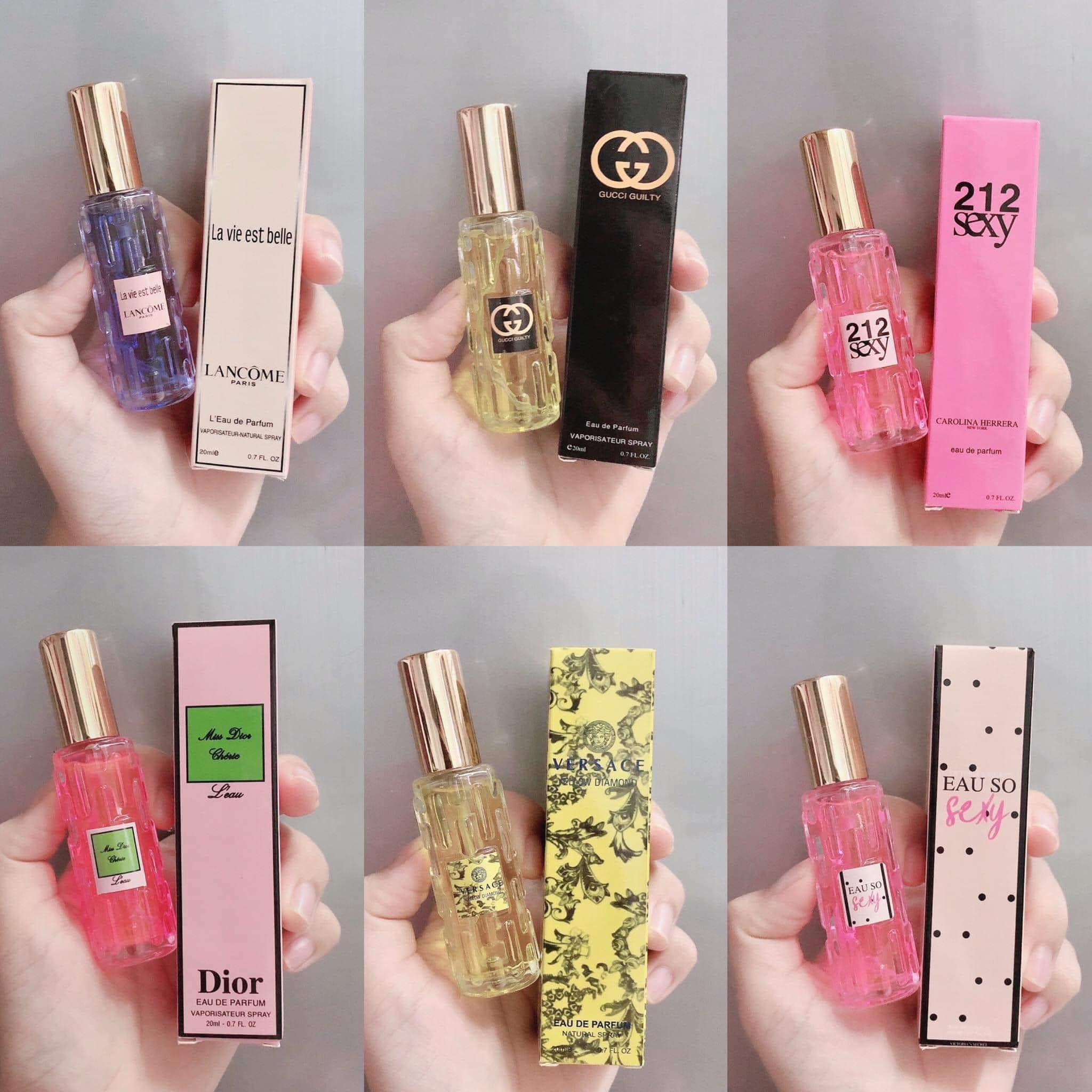 Set nước hoa 6 chai lăn tháp