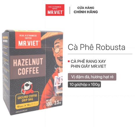 30 Boxes of Paper Filter Coffee - Hazelnut Coffee -Ground Coffee Drip Bag) 100Gr