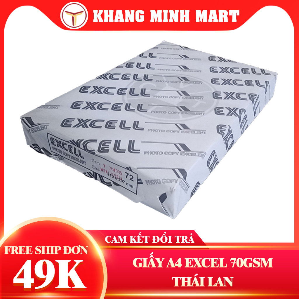 Giấy A4 Excel 70gsm Xấp 400 Tờ Nhập Khẩu Thái Lan