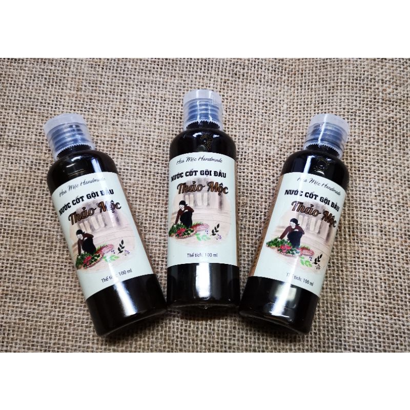 Nước Cốt Gội Đầu Thảo Mộc Nhung Mộc Handmade Chai 100ml