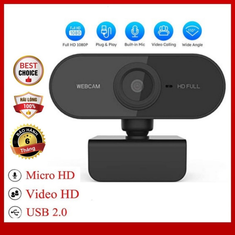 Webcam Full Hd 1080P Siêu Nét - Siêu Rõ - Micro - Hỗ trợ học trực tuyến - Họp Zoom