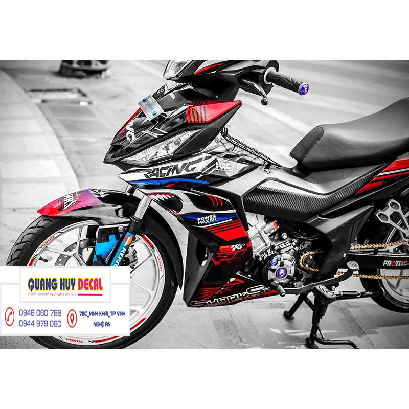 Tem trùm Winner cá mập đỏ đen shark - Độ dán team trùm decal xe máy Winner cá mập đỏ đen shark- Team trùm decal xe máy Winner rẻ đẹp và chất