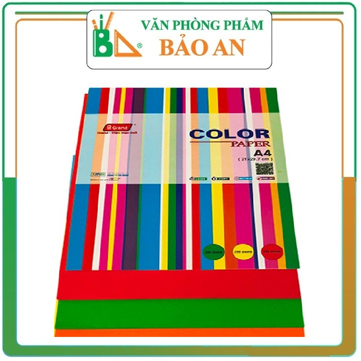 Giấy photo màu khổ a4 đl80gsm) 500 tờ/ 1 tập có 4 màu