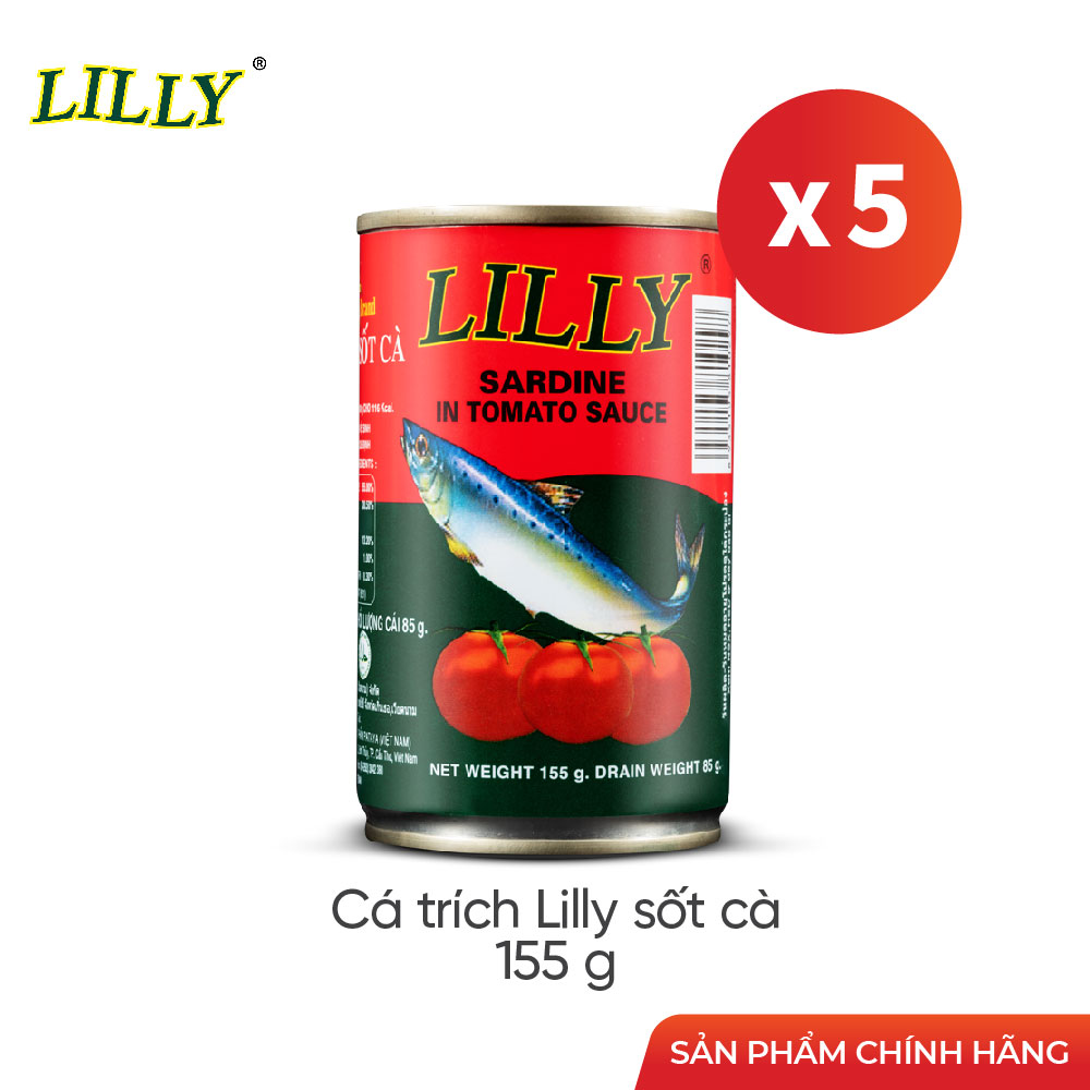 LS - Lốc 5 Lon Cá Trích sốt cà Lilly