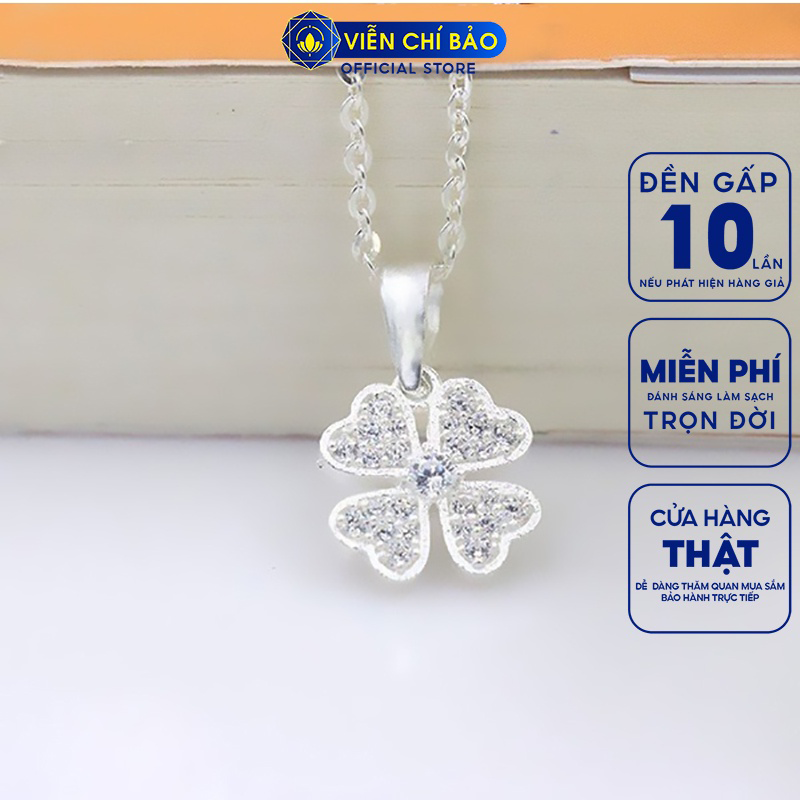 Dây chuyền bạc nữ Cỏ bốn lá may mắn chất liệu bạc 925 thời trang phụ kiện trang sức nữ Viễn Chí Bảo D400661x