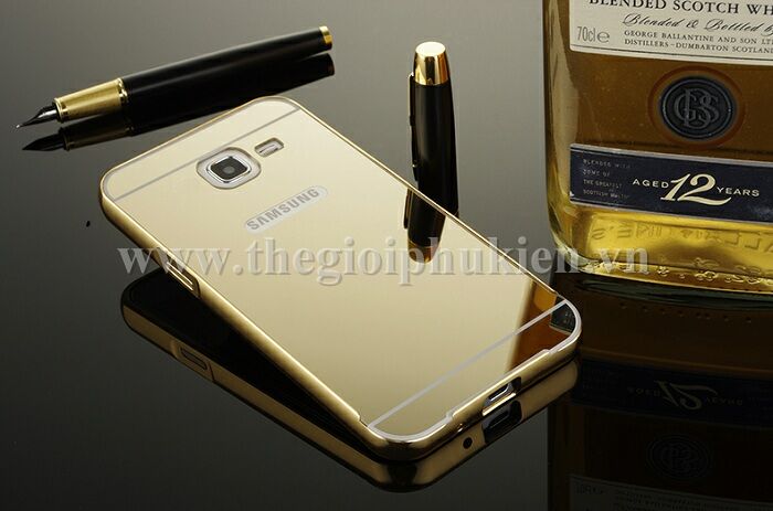Ốp lưng tráng gương viền kim loại bo tròn cho SamSung Galaxy J1 mini