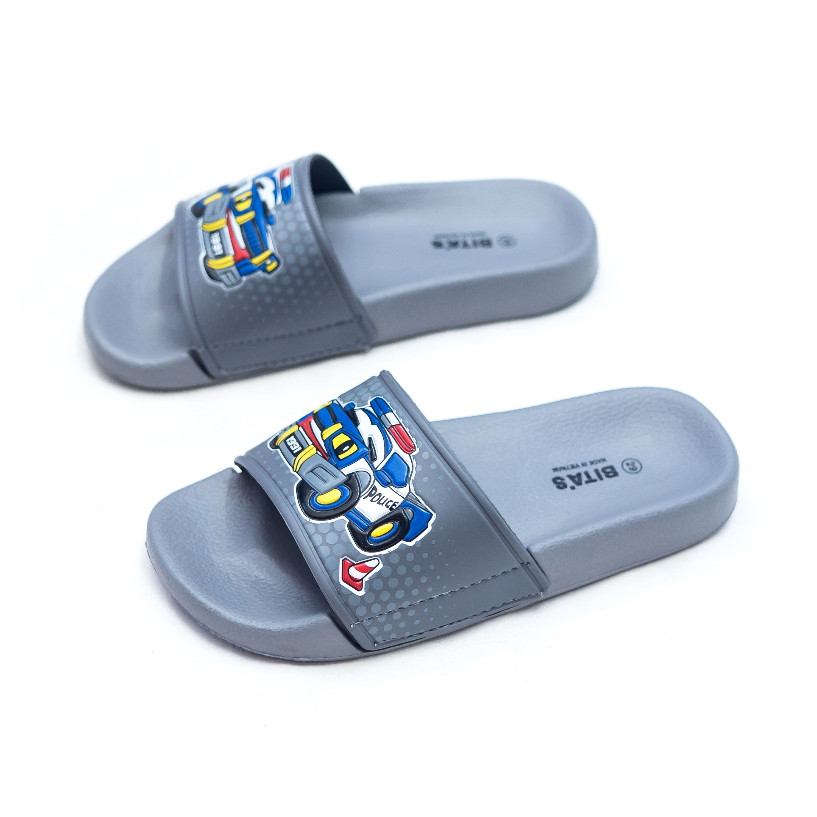[Hoàn Xu] [FORM TO GIẢM 2 SIZE] DÉP LÊ QUAI NGANG BÉ TRAI BITA'S HOẠT HÌNH EBY.17 (ĐEN + ĐỎ + NAVY + XÁM) - BITAS
