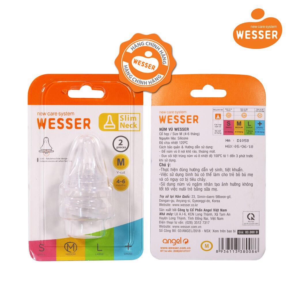 Núm ti Wesser cổ hẹp siêu mềm size S/M/L/+ [Hàng chính hãng]