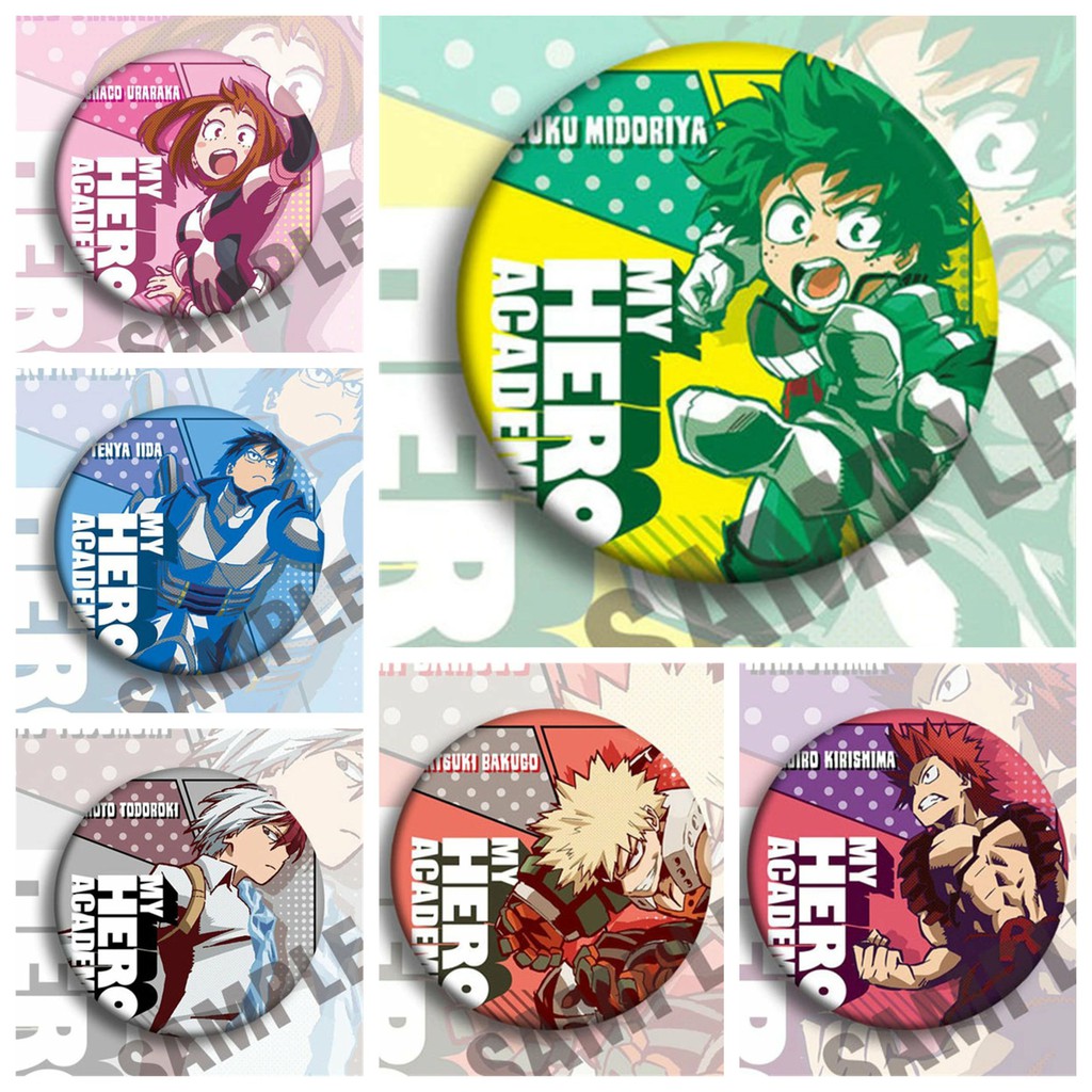 Huy hiệu cài áo IN HÌNH Boku no Hero Academia Học viện anh hùng anime chibi dễ thương tiện lợi m2