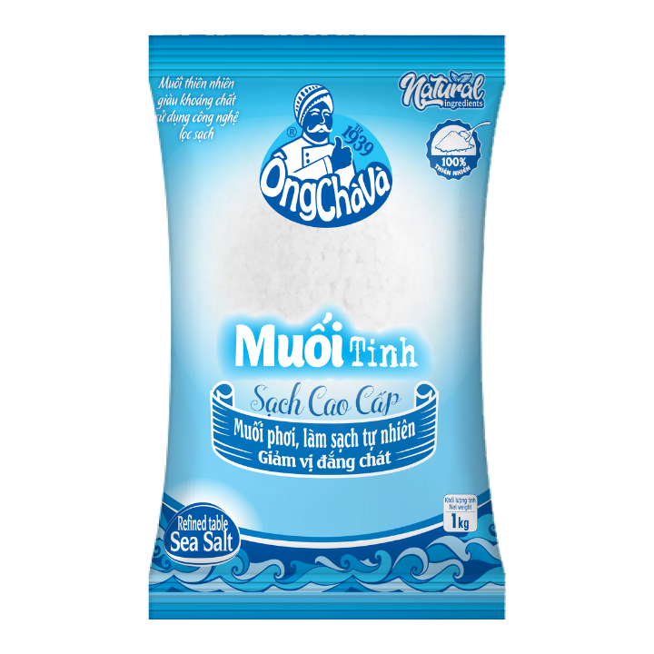 Ong Cha Va Refined table Sea Salt 1kg