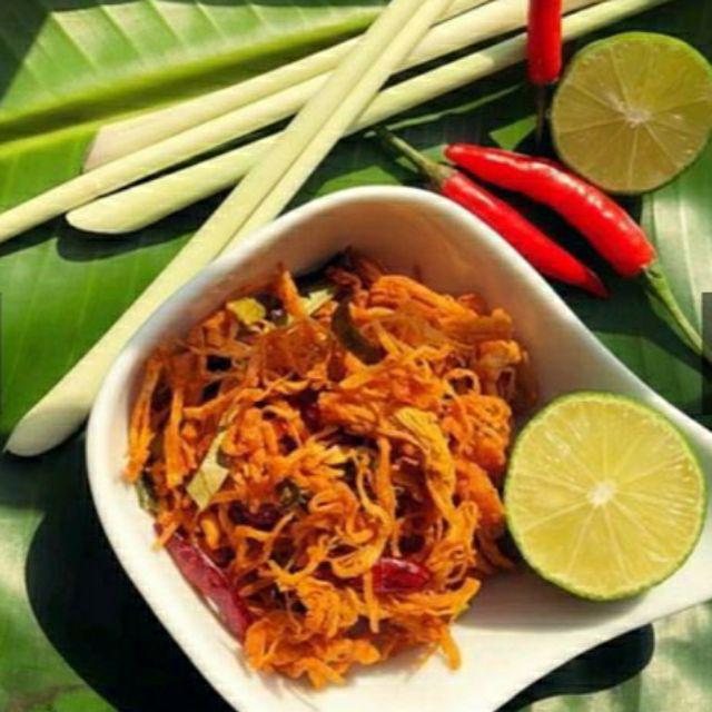 {100G/200G} KHÔ GÀ SẤY LÁ CHANH