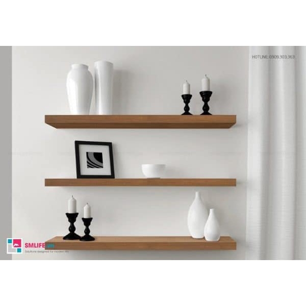 [HCM]kệ gỗ treo tường trang trí 1m2 x 15cm