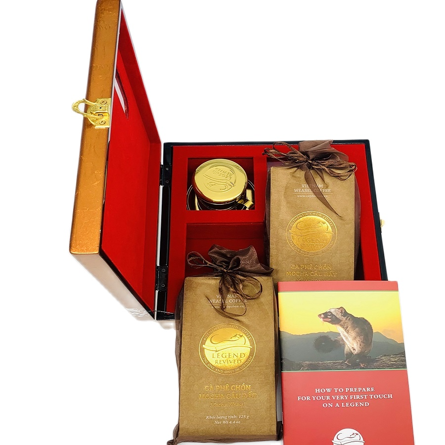 Cà phê Chồn Mocha – Hộp Sơn Mài 250gam