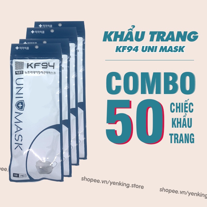 ( hot trend ) Combo 100 chiếc khẩu trang Kf94 UNI MASK chuẩn Hàn Quốc.