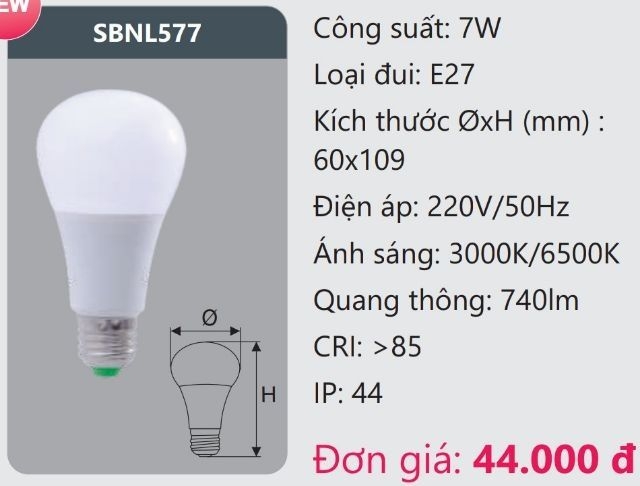 Combo đèn bàn học tròn + bóng Led 7W Duhal