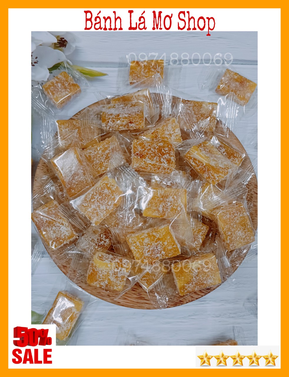 (FREESHIP) 1Kg Kẹo mít phủ cơm dừa sấy giòn BẾN TRE