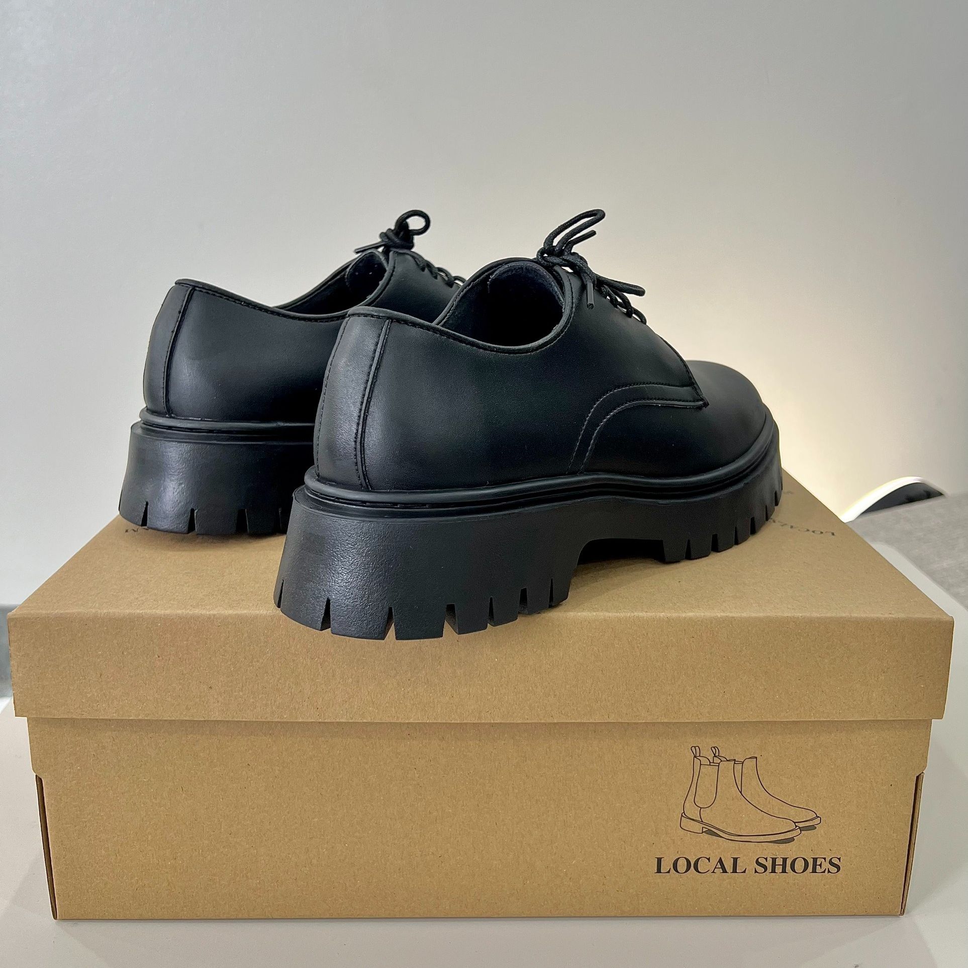 Chunky Derby Nam Da Mờ, Giày Chiến Binh đế 5cm