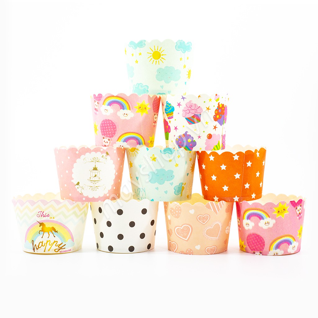 Cốc cupcake giấy cứng (lốc 50 chiếc)