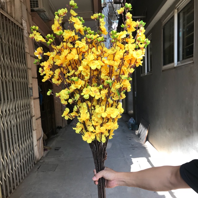 Hoa Đào Giả - Cành Mai Vàng (1 Mét)