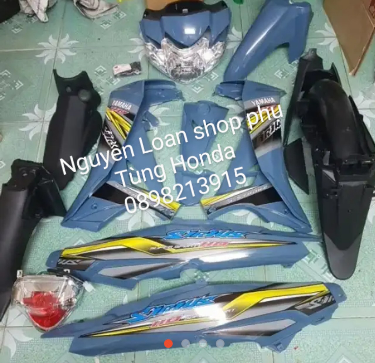 DÀN ÁO XE SIRIUS MÀU XI MĂNG KÈM PHA VÀ ĐÈN LÁI SAU