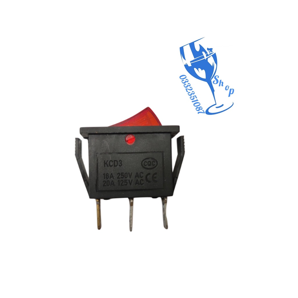 [FreeShip] [Ảnh thật] 10 chiếc công tắc KCD3 màu đỏ , công tắc 3 chân