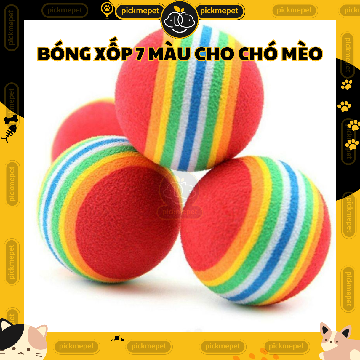 Đồ Chơi Bóng Xốp 7 Màu Cho Chó Mèo