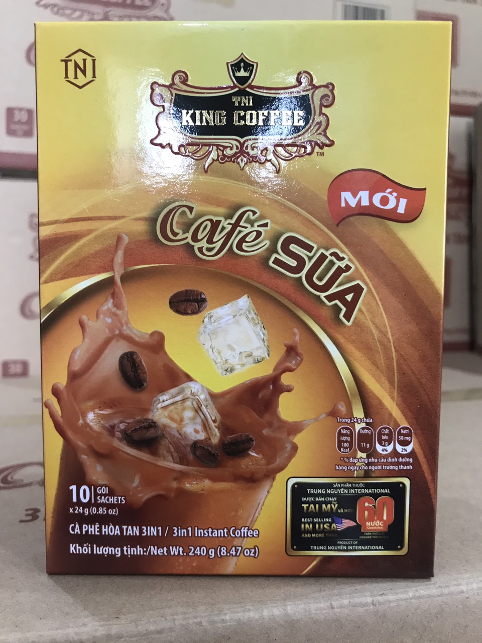Cà phê sữa King Coffee Hộp 10 gói (240gr)