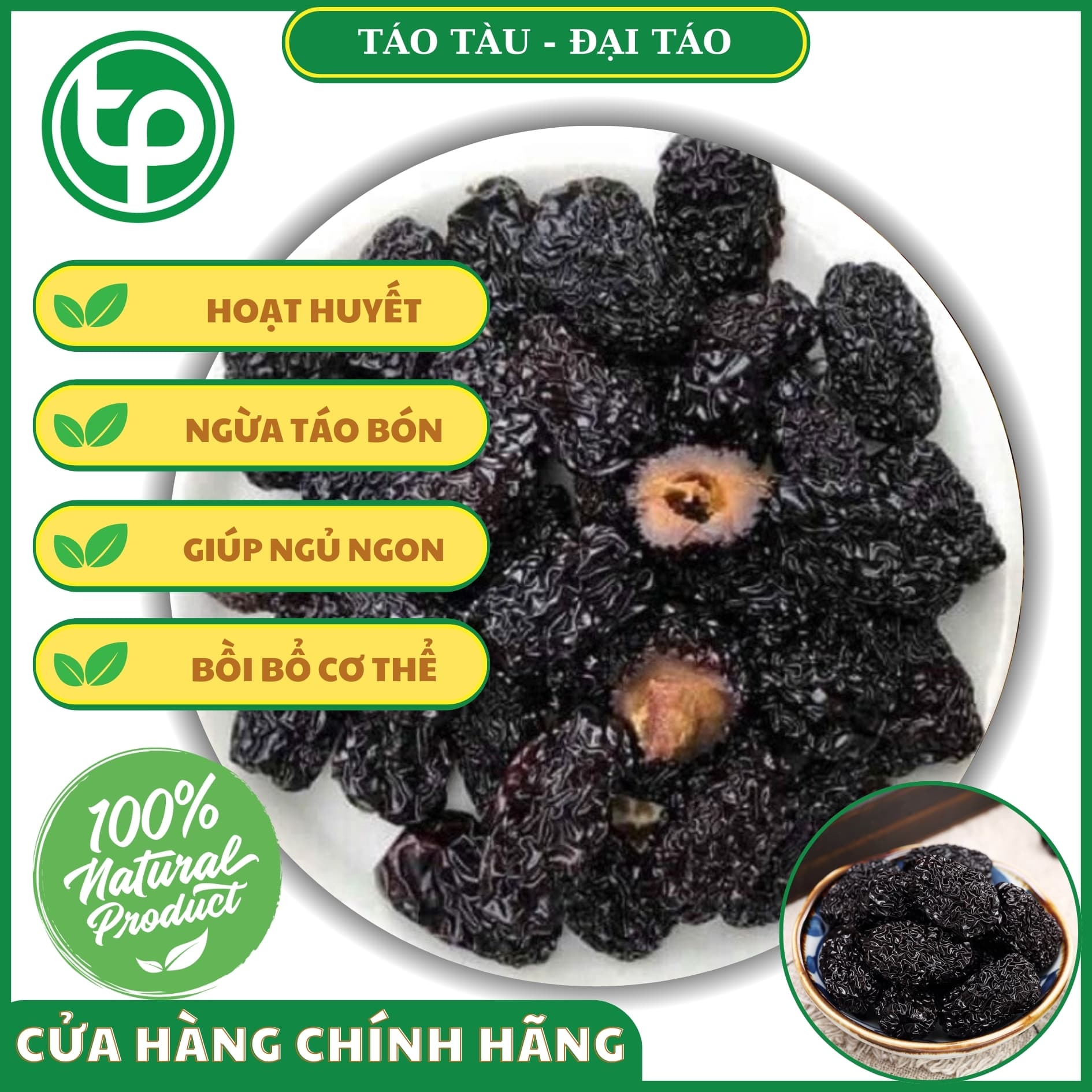 Táo tàu sấy khô hảo hạng 500g - Thảo Dược Tấn Phát