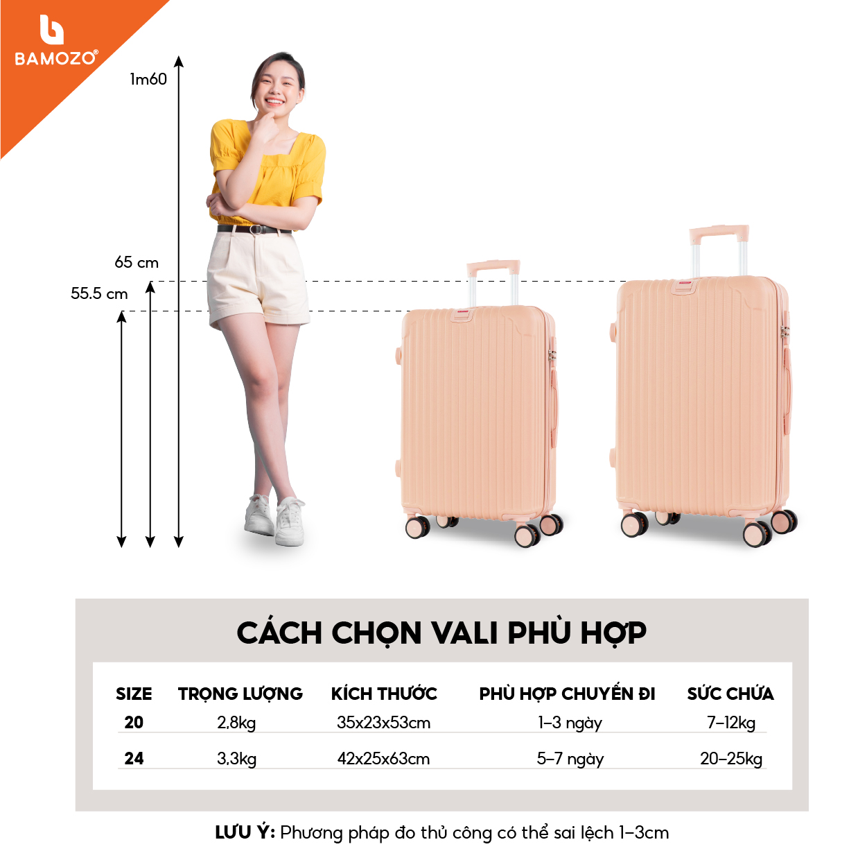 Vali Du Lịch Size 20, Size24 Bamozo 8809/8801c Cao Cấp, Vali Kéo Nhựa Rẻ Bền Đẹp- Bảo Hành 5 Năm