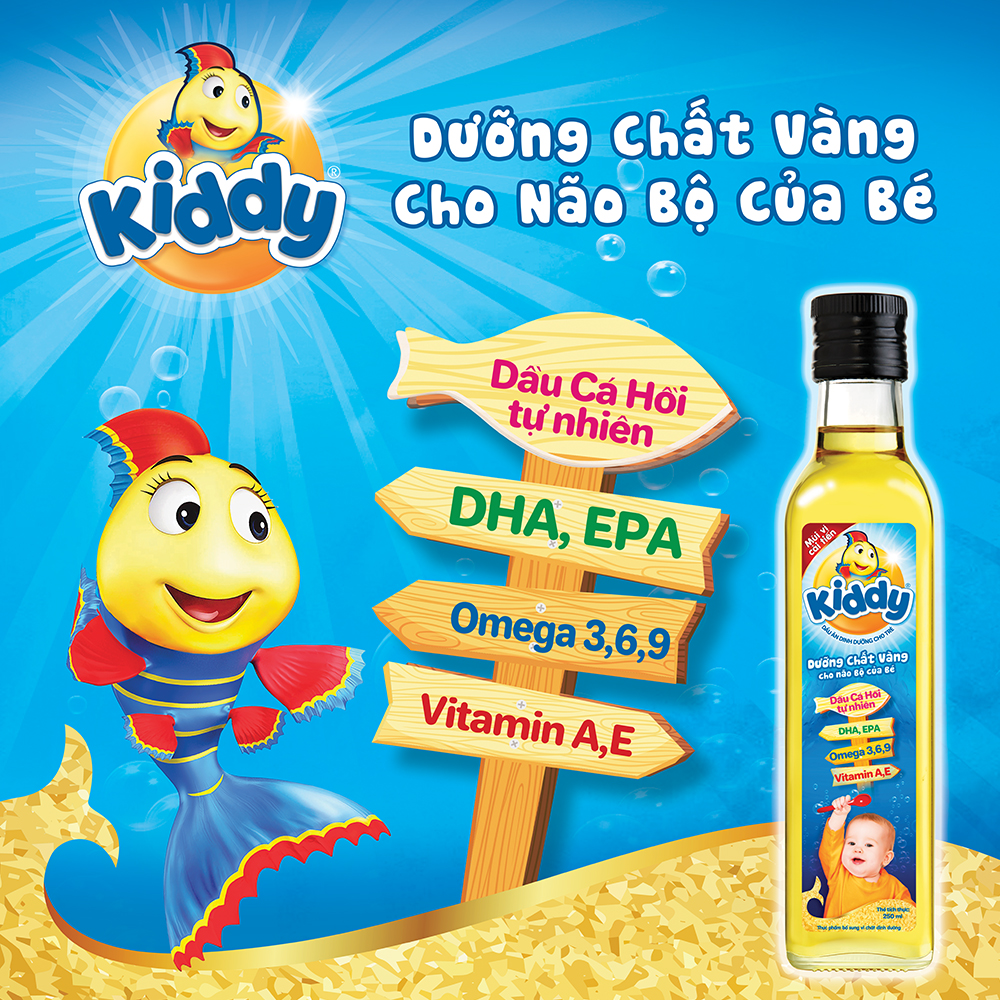 [Combo 2 Chai] Dầu ăn Kiddy dinh dưỡng Cá Hồi Cho Bé 250ml