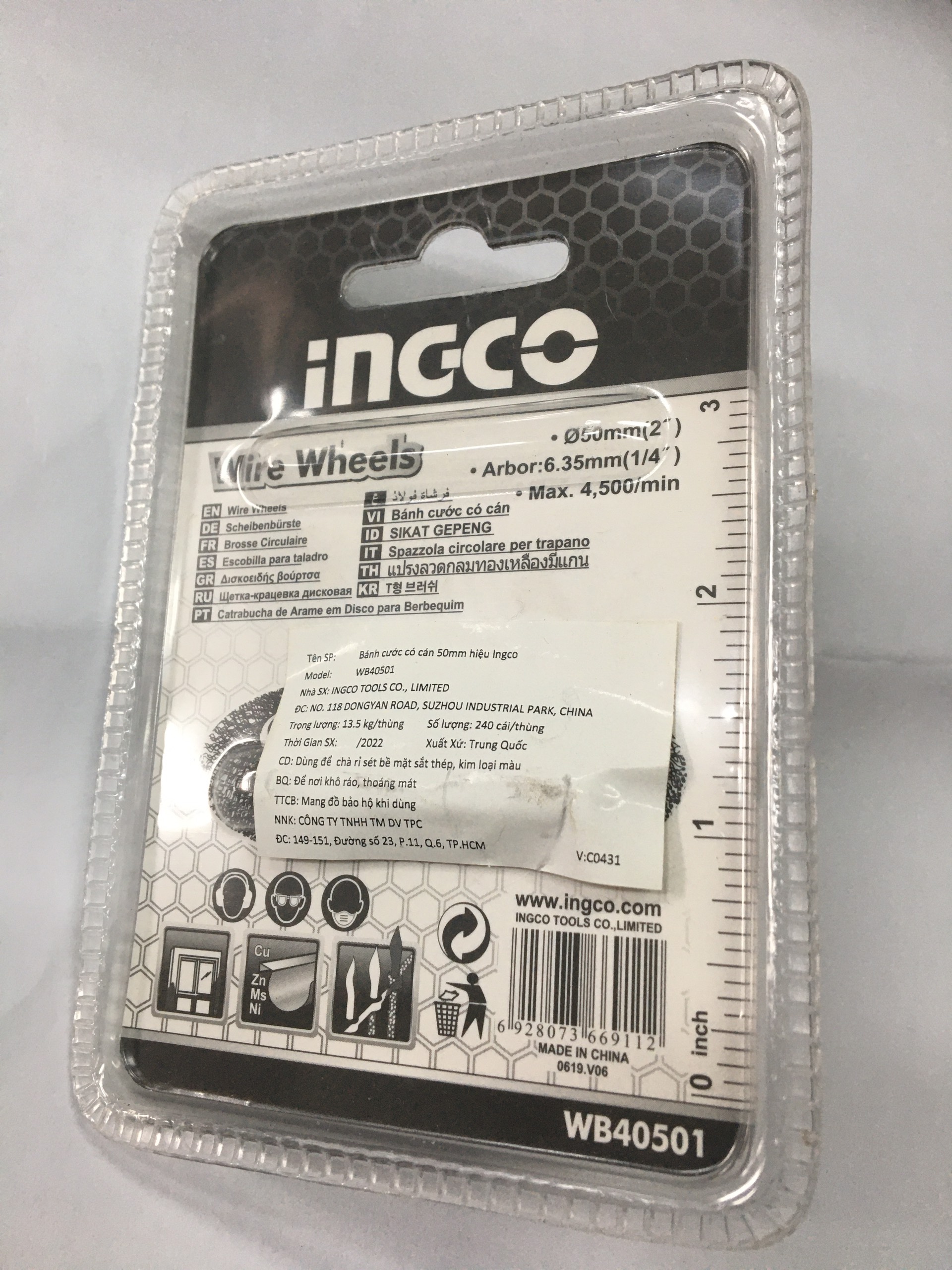 Bánh cước Ingco có cán 50mm WB40501