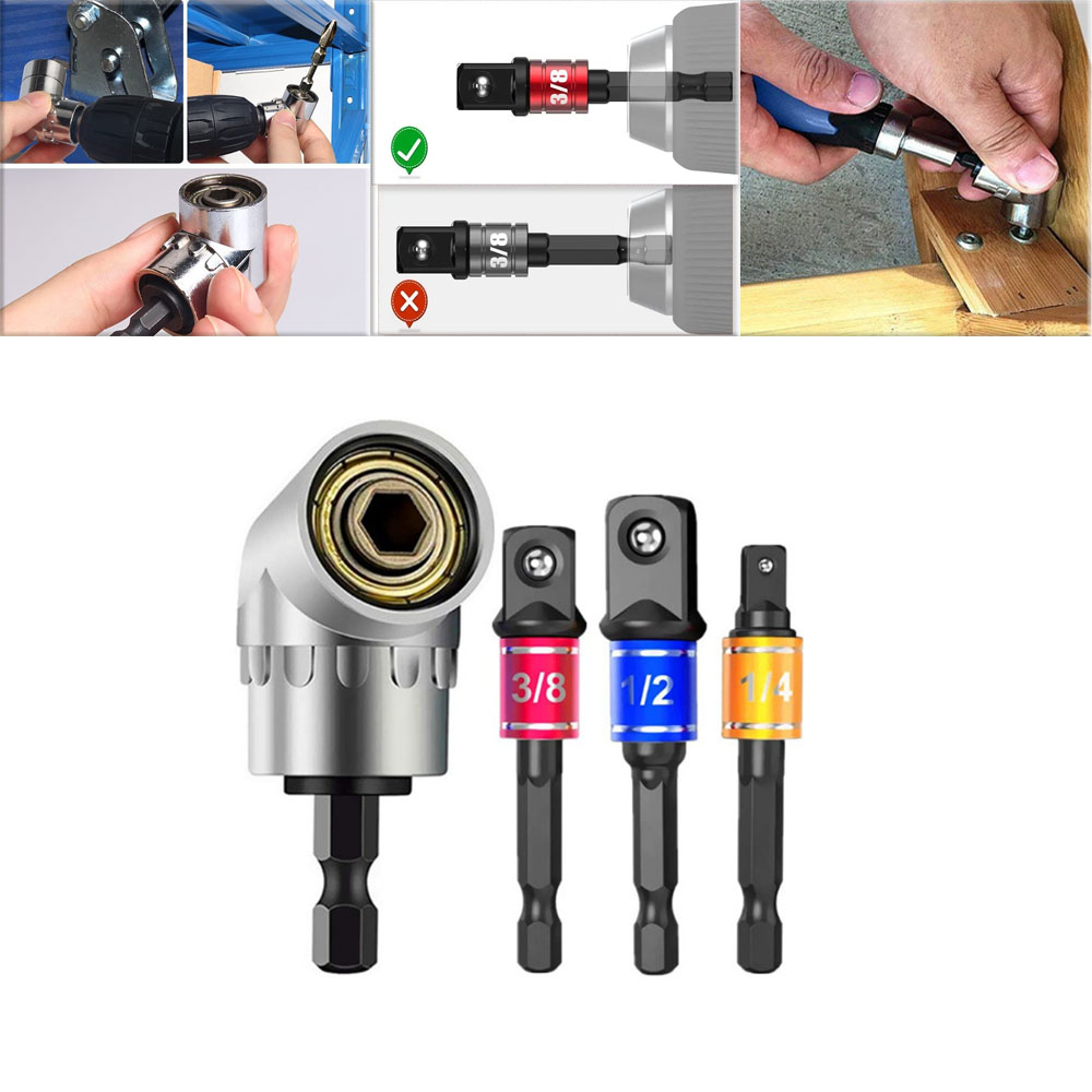 Premium impact 105 degree angle power adapter socket portable tools partial driver extension screwdriver bit holder kit with