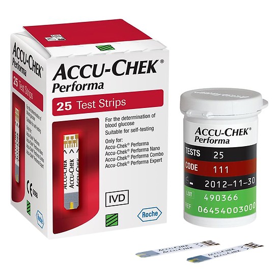 Que thử đường huyết Accu Chek Performa 25