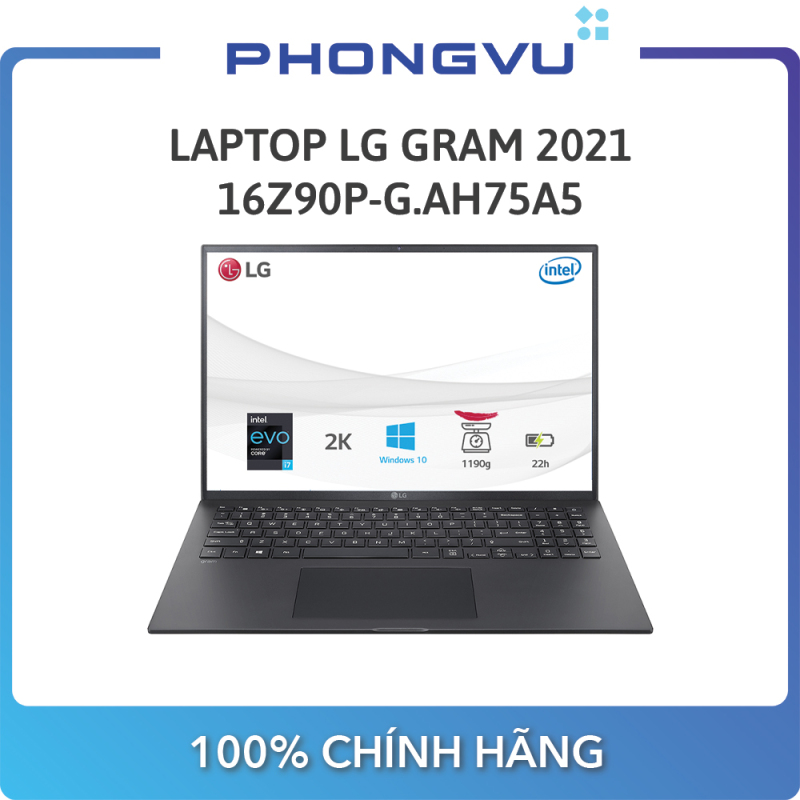 Laptop LG Gram 2021 16Z90P-G.AH75A5 (i7-1165G7) (Đen) - Bảo hành 12 tháng